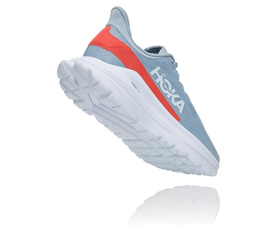 Running Shoes Womens - Hoka One One Mach 4 - Blue/White - RUTPQXE-18